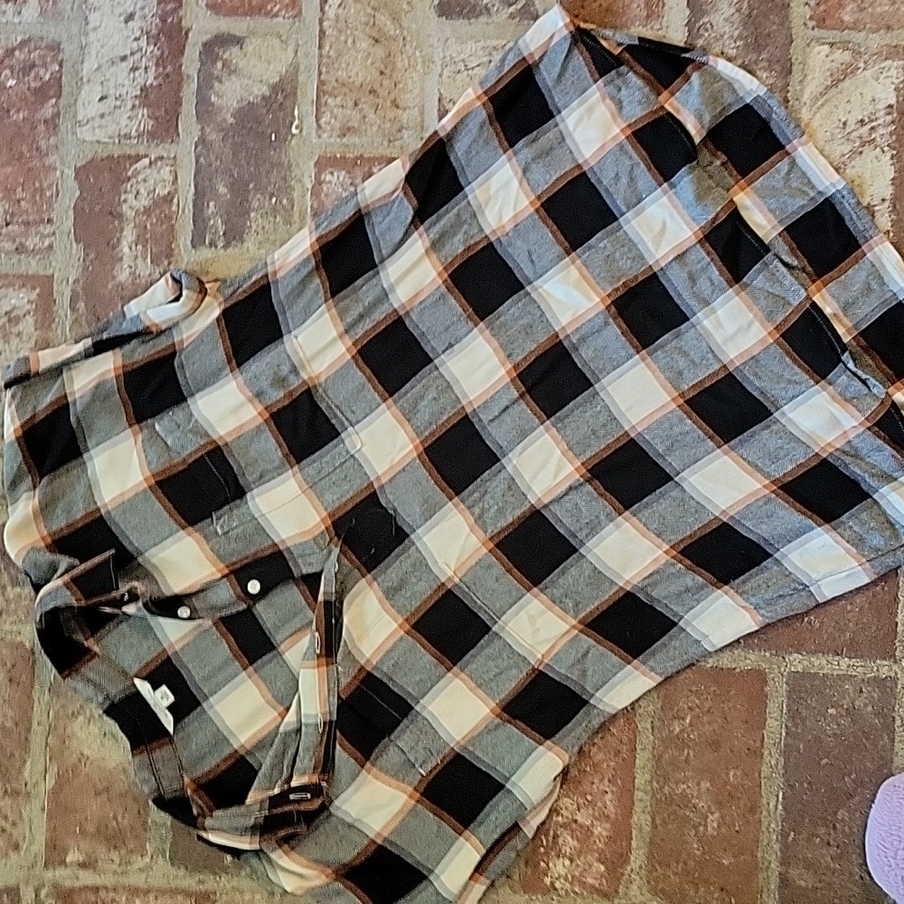 LLBean Short Sleeve Plaid Tunic Medium